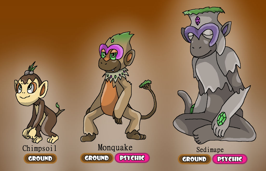 Chimpsoil Line (Fakemon Commission) by DarkDragonDeception on DeviantArt