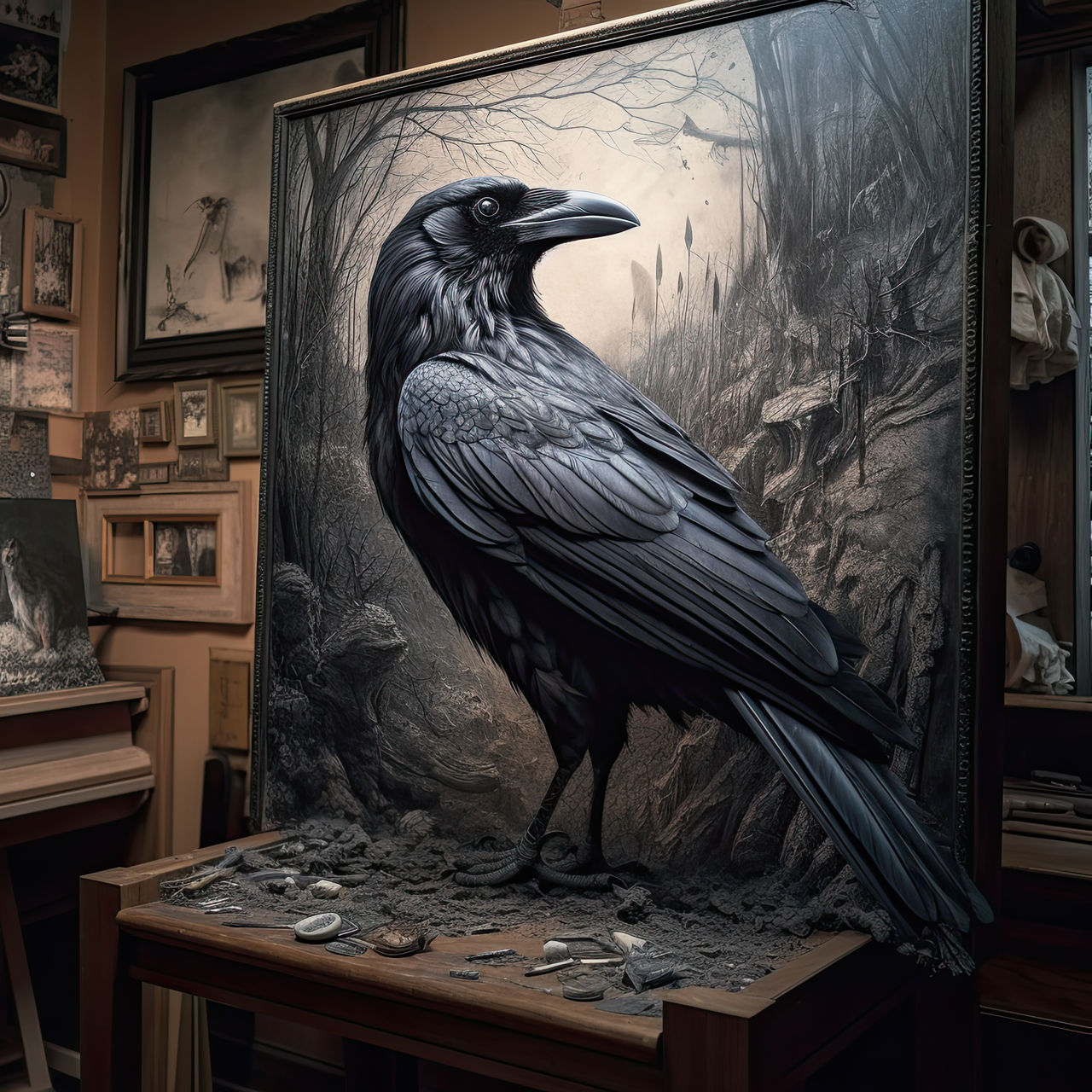 A Raven in the Studio by RadioSpencer on DeviantArt