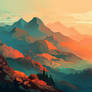 Mountains at Sunrise/Sunset Background