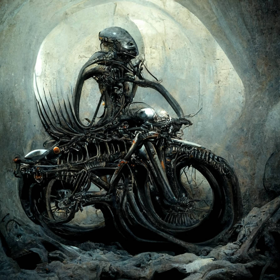 Giger Back Alien's Motobike H.G.Giger Style by Midjourney by Mitzi-prod on DeviantArt