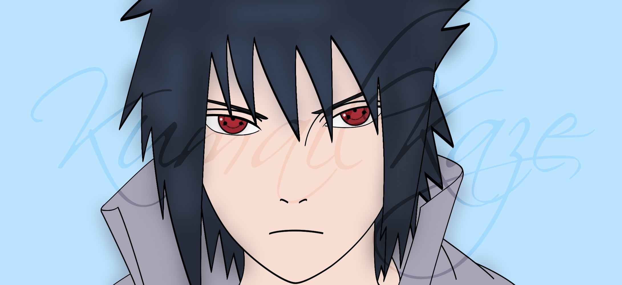 Sasuke Uchiha Sharingan Lineart Colored By Kumailkaze On