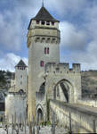 Medieval bridge - Pont Valentre - Cahors 05 by HermitCrabStock