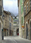 Medieval street and cathedral - Cahors 12 by HermitCrabStock