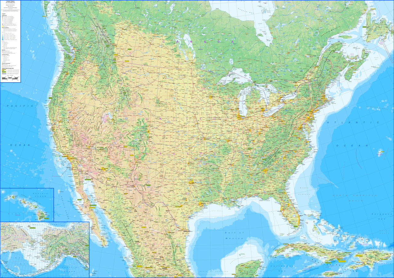 A detailed map of the United States by CautiousSense on DeviantArt