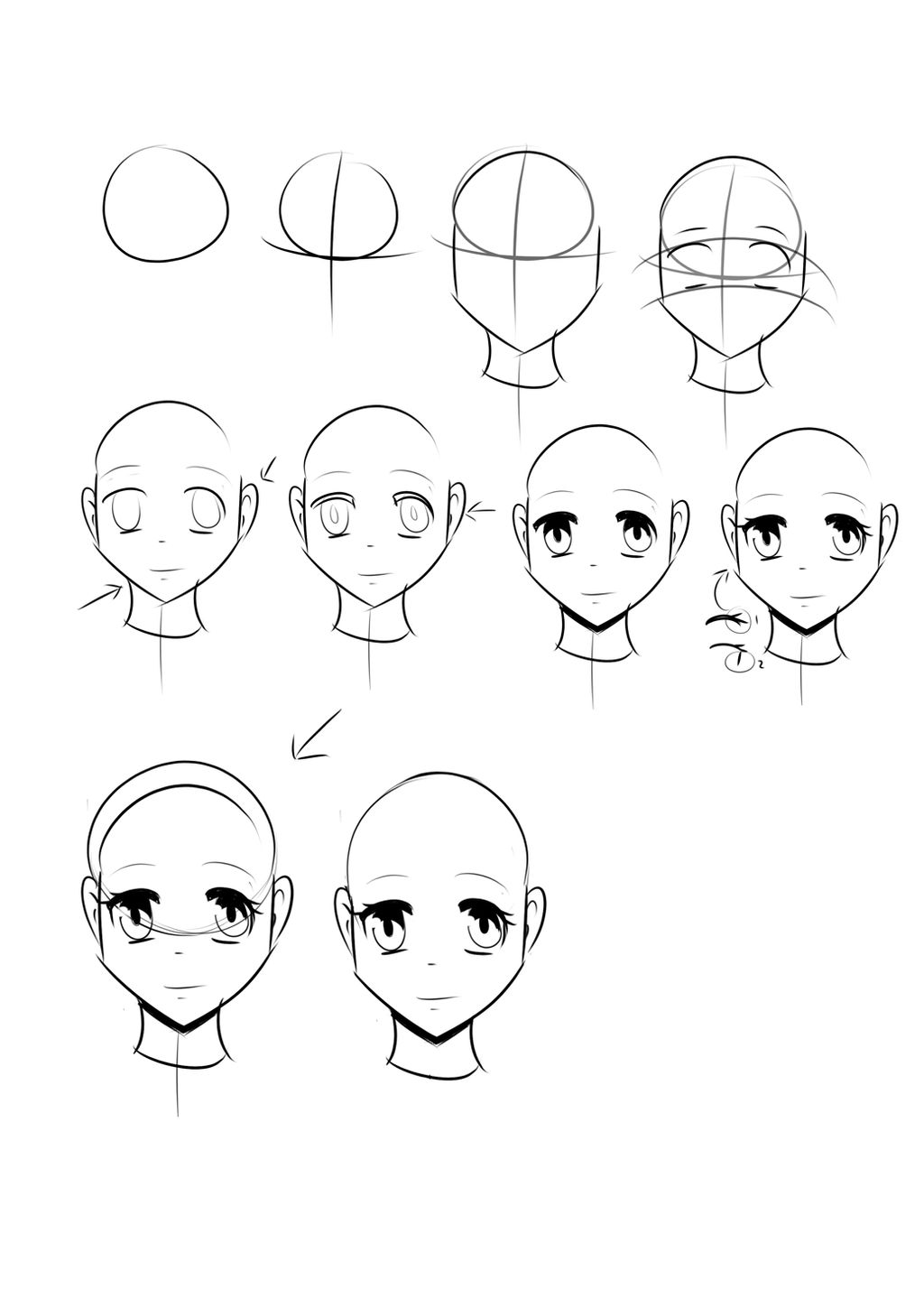 Tutorial- basic manga head FEMALE by kattugglan on DeviantArt