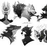 black and white busts sketches commission