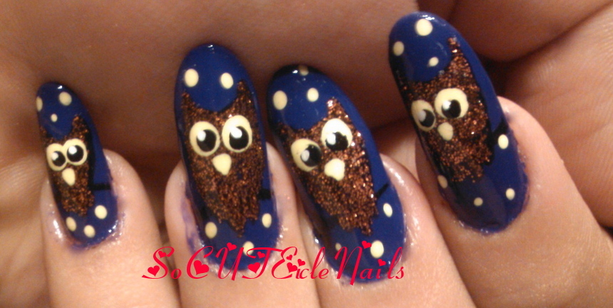 Owl Halloween Nails