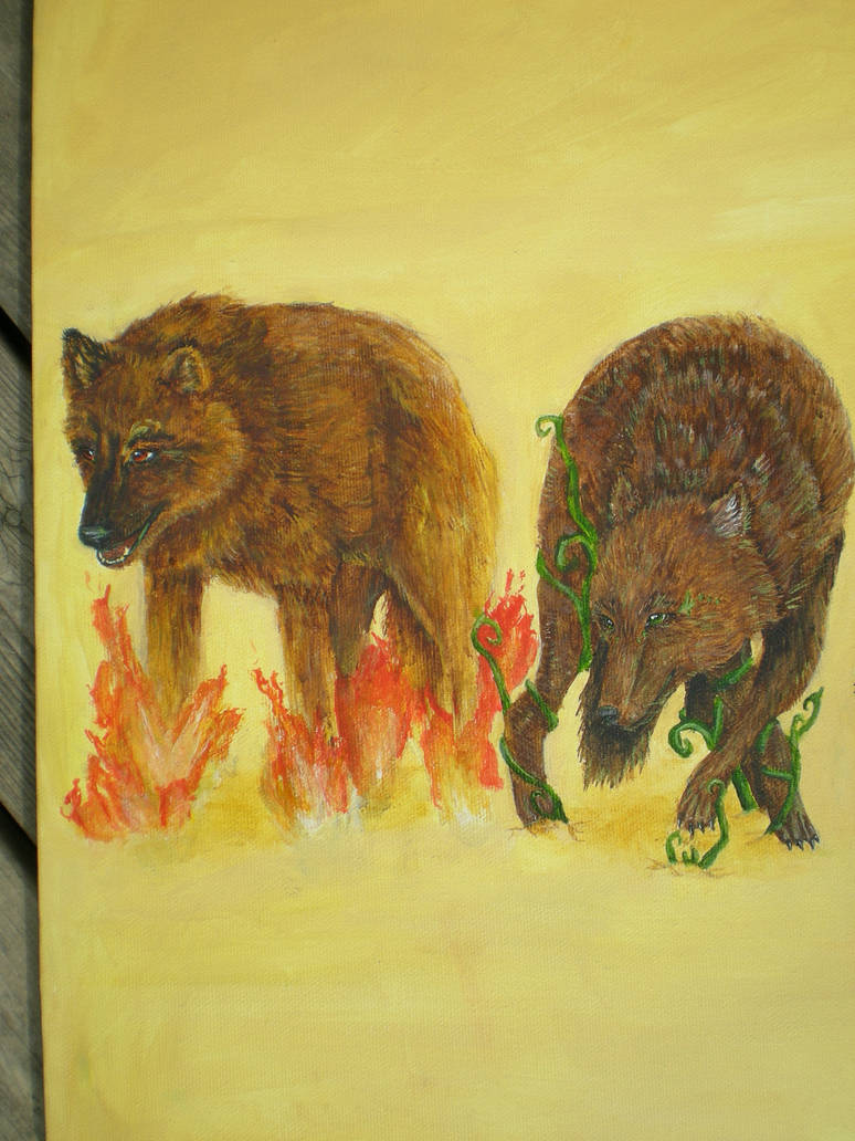Elemental Wolves closeup1 by CreatTheCrow on DeviantArt