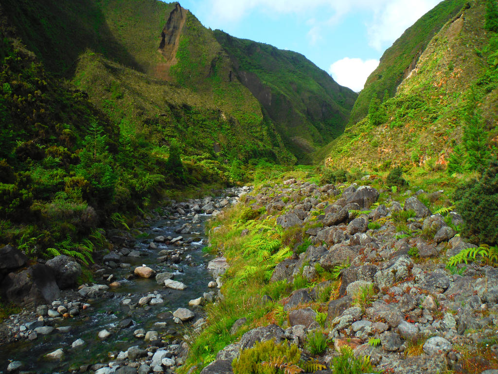 River Between Two Mountains