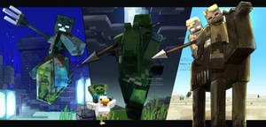 Minecraft Zombie Riders!!!