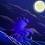 Luna in the water