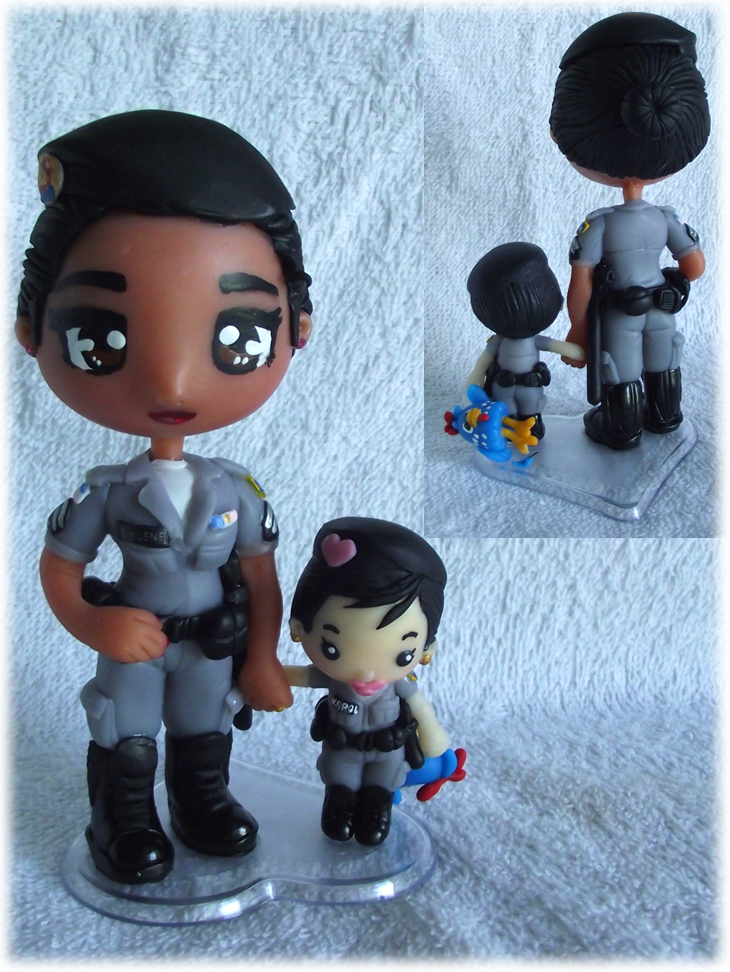 Chibi Policewoman and daughter