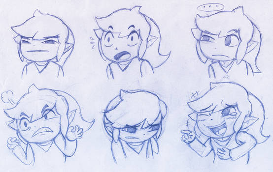 Toon Link Expression Sketches