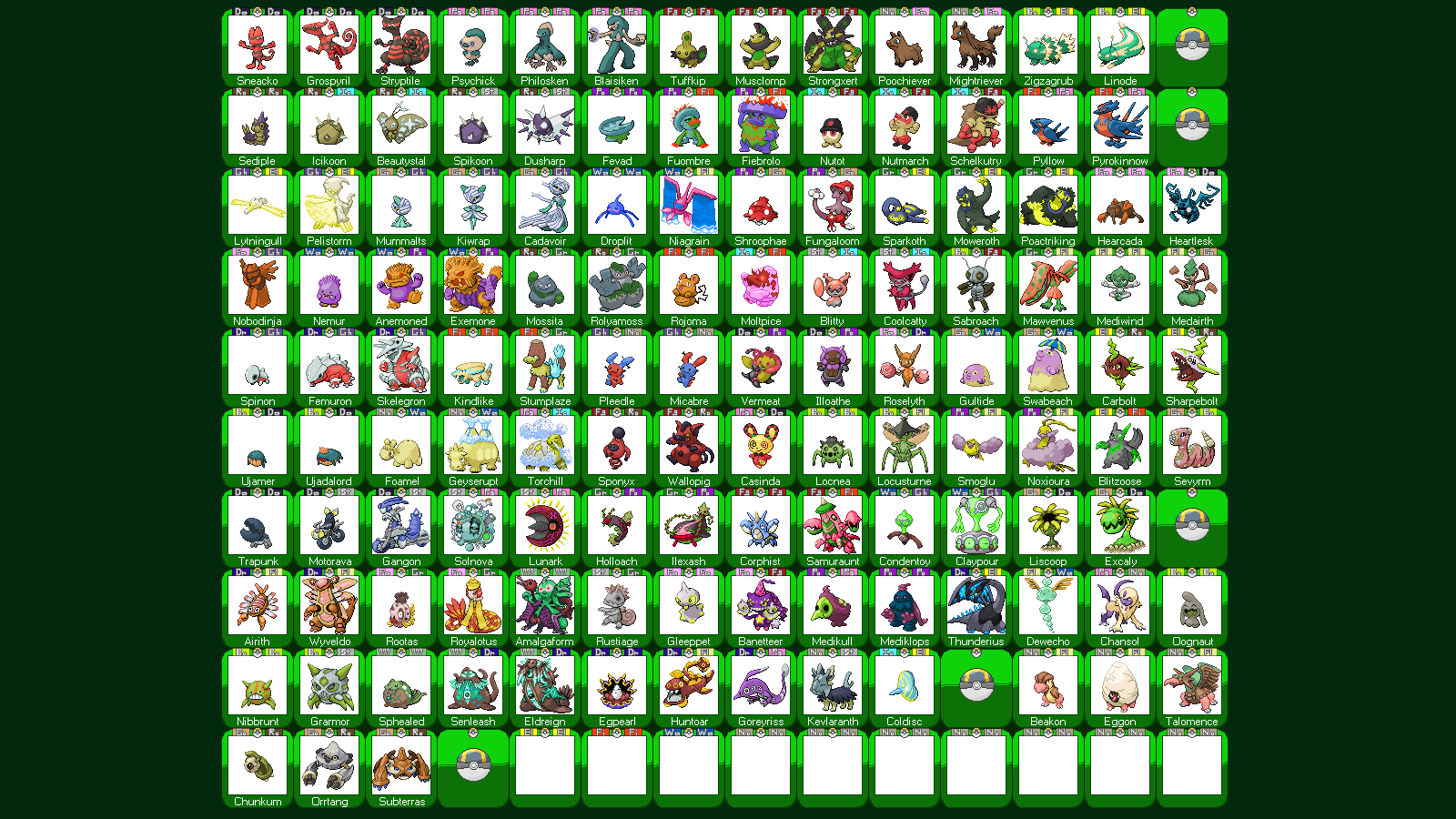 Hoenn Pokemon Type Changes: Shiny Dex by Chairry-Art on DeviantArt