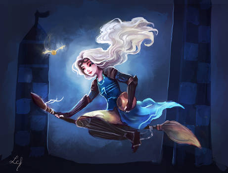 Luna playing Quidditch
