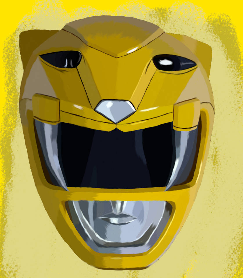 MMPR The Movie Yellow Ranger Helmet Digital Drawin by rpouncy14 on ...