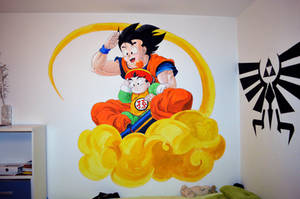 Goku and Gohan on my wall