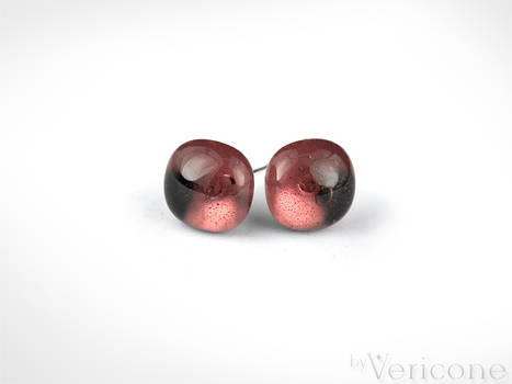 Bright Violet Glass Stud Earrings