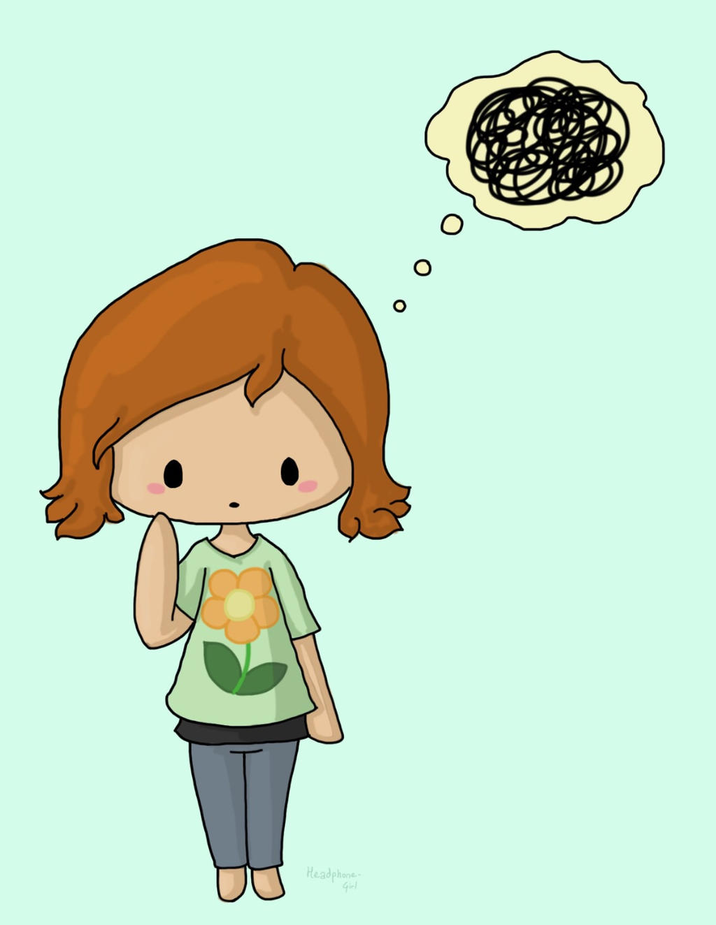 Thinking chibi girl by Headphone-girl on DeviantArt