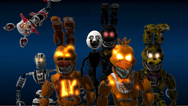 FNAF4-Nightmare Animatronics - Happy Halloween! From us Nightmares! Be sure  to Check out the gameplays of the Halloween Edition for FNAF4! It's  Awesome!!! :D