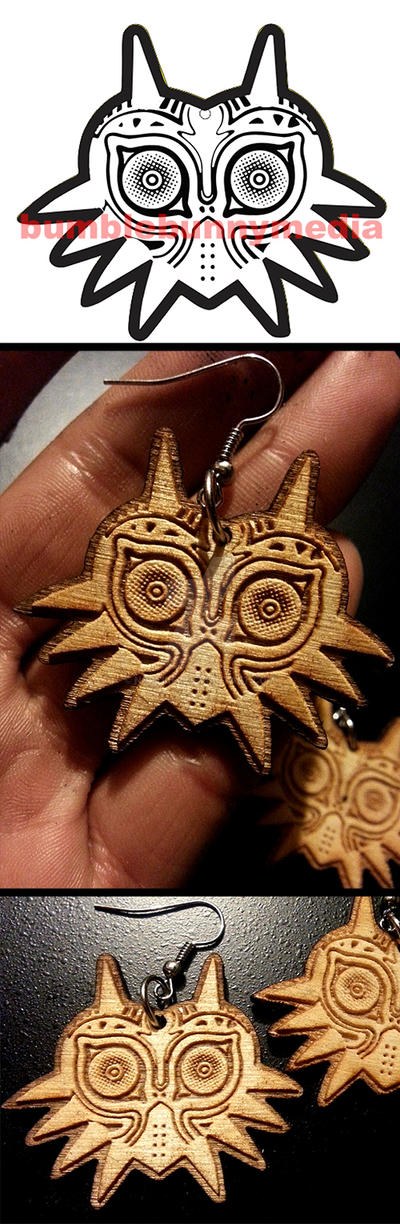 -Etsy- Wooden Majoras Mask Earrings