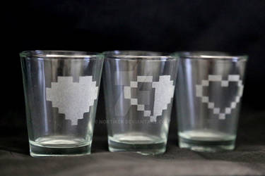 8 Bit Zelda Heart Shot Glasses by Nortiker