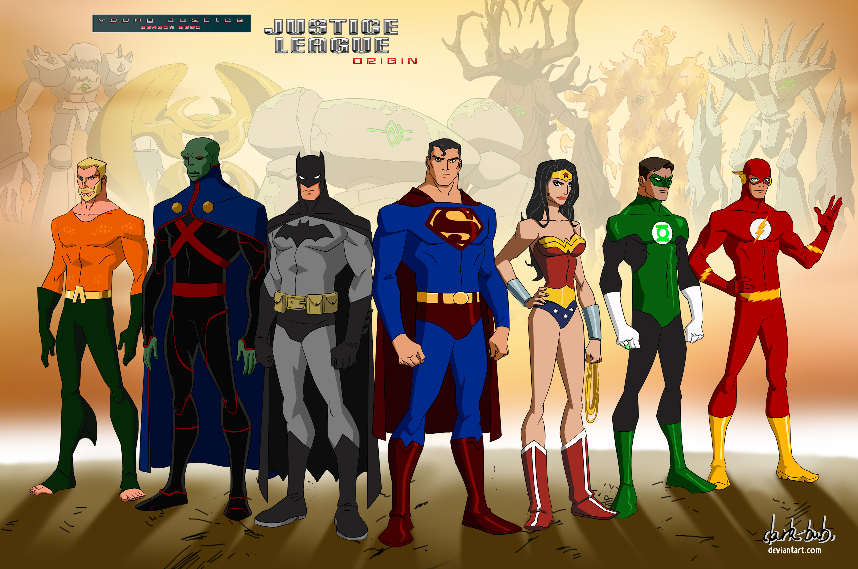 Young Justice Justice League Original Team Members By Dark Bub On Deviantart