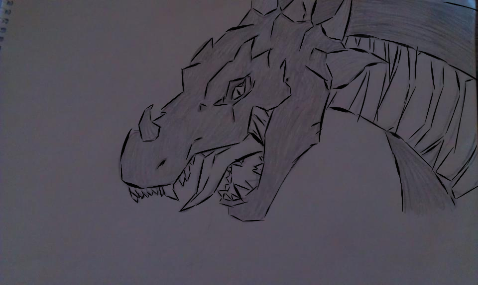 Dragon Drawing Outlined