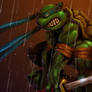 Leonardo in the rain