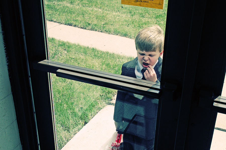 boy and reflection