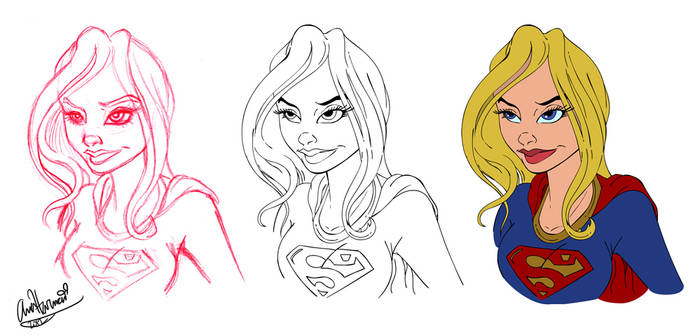 Supergirl Bust Progress