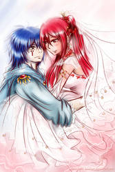 Erza and Jellal: you may kiss the bride...