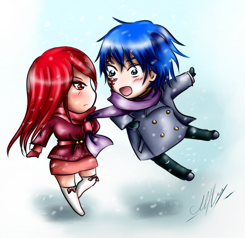 Erza and Jellal: and so he fell in love...