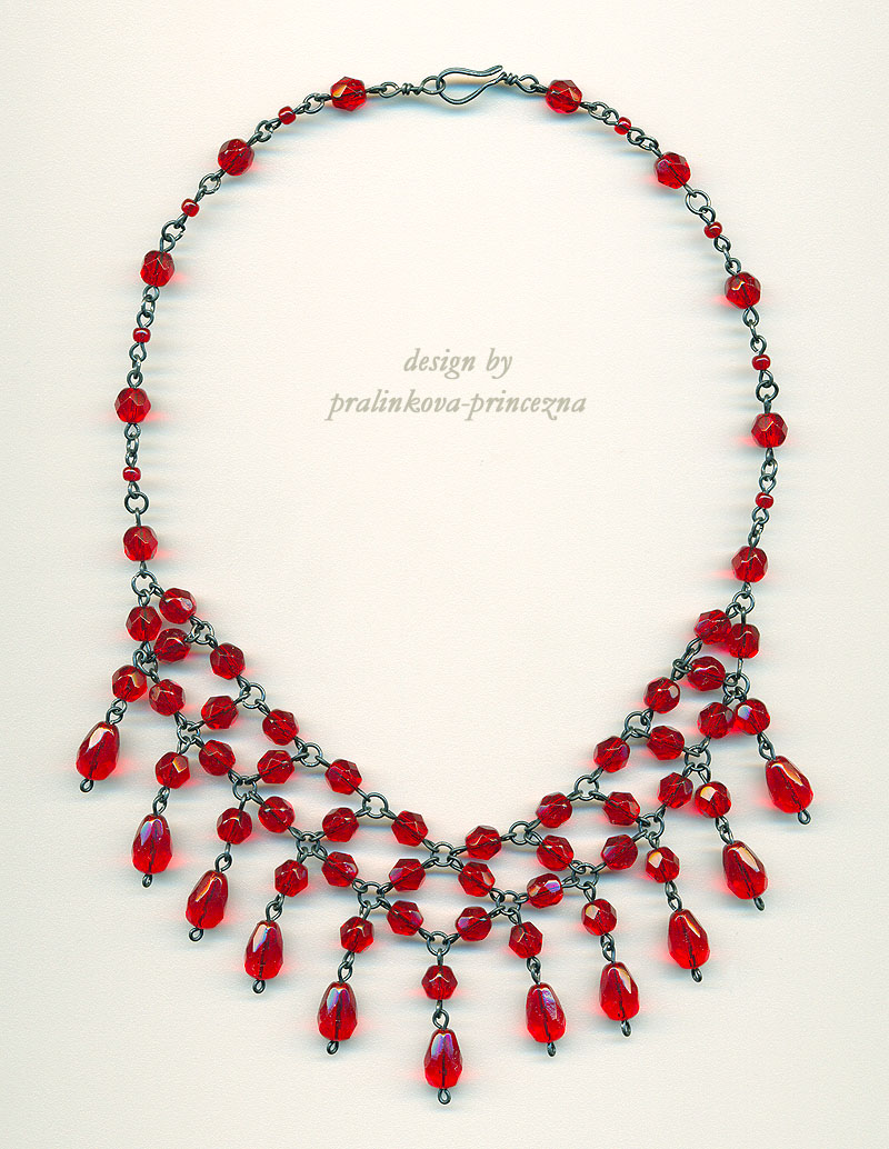 Red waterfall necklace