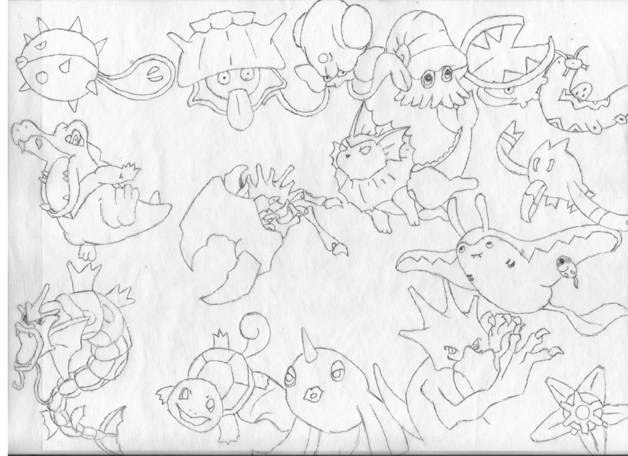 Water Pokemon Pattern A bunch of Water Pokemon by starlightmint72 on DeviantArt