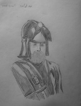 Drawing December Day 23 medieval soldier