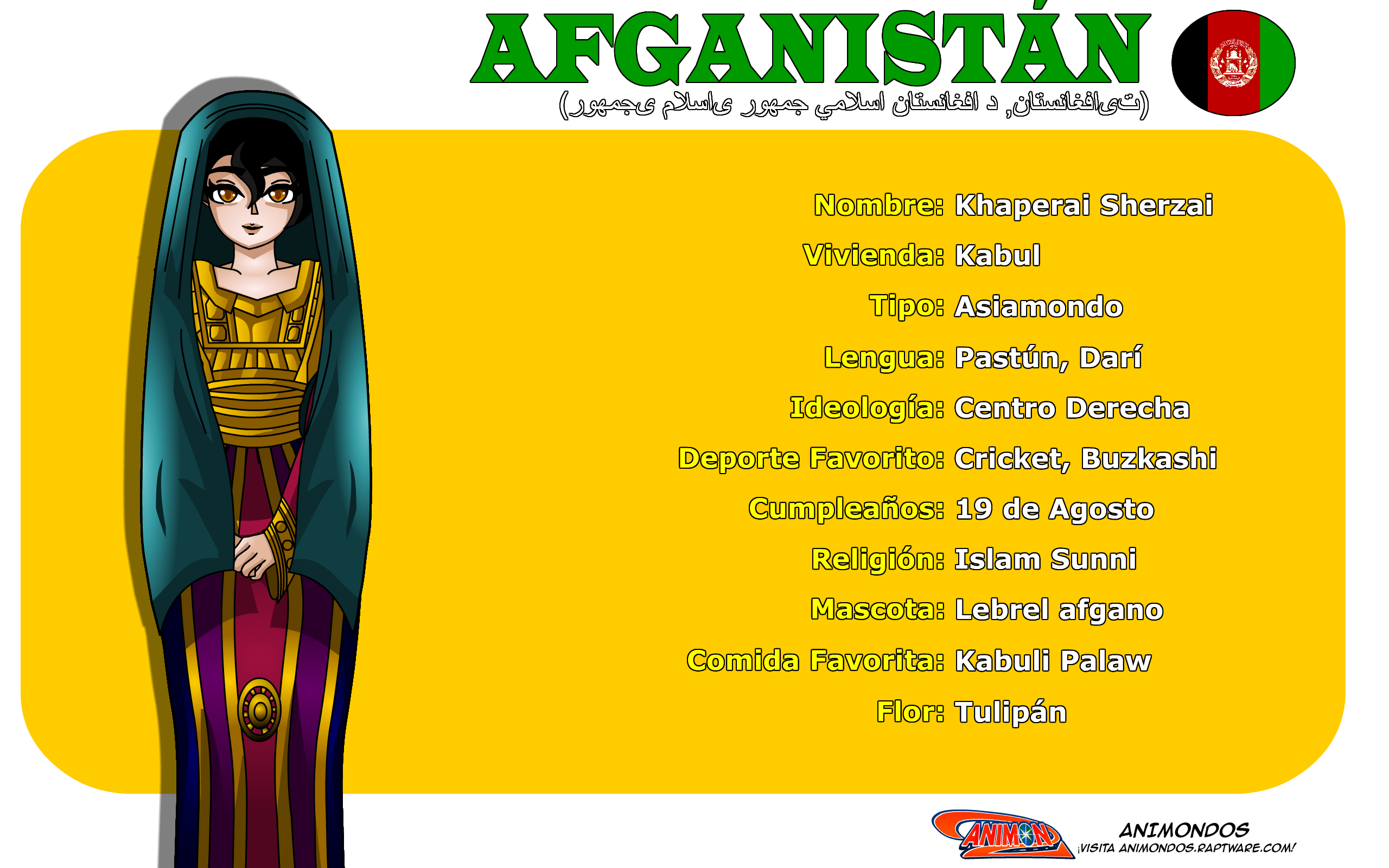 Perfil de Afganistan - Afghanistan - de Animondos