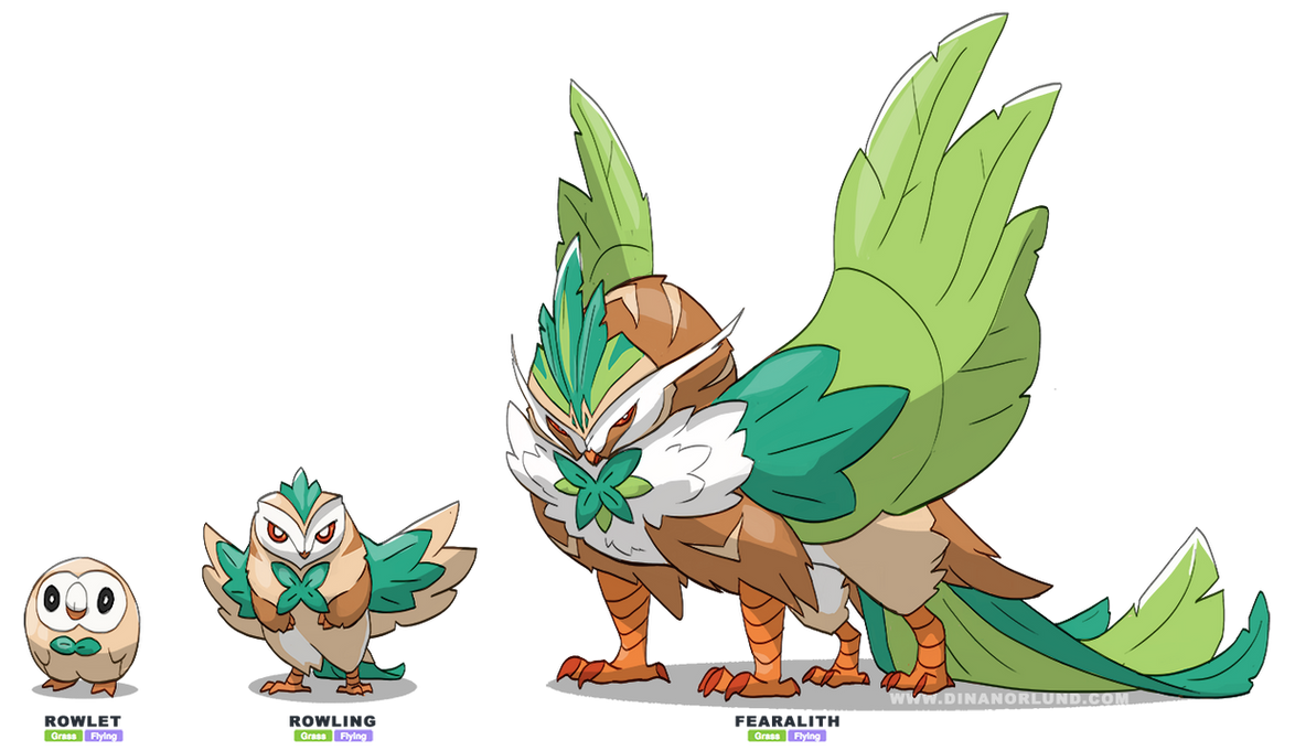 Rowelett Evolution Rowlet - Fake Evolution by DinaNorlund on DeviantArt