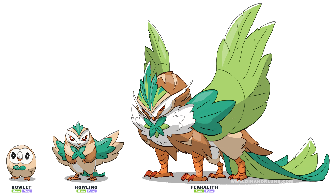 Rowelett Evolution Rowlet - Fake Evolution by DinaNorlund on DeviantArt