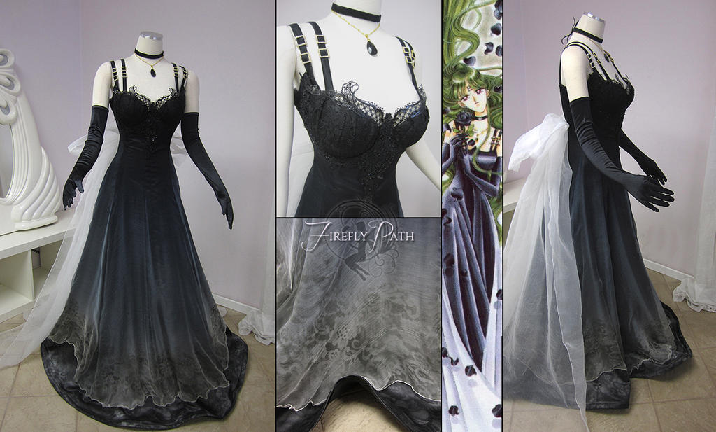 princess pluto dress Sailor Pluto Cosplay Sailor Moon Dress costume gown Princess outfit Grey Black