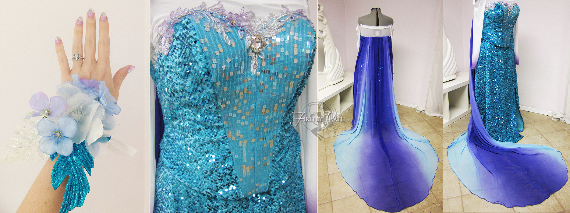 Elsa Inspired Prom Gown