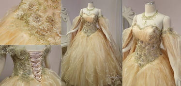 Champagne Peach Fantasy Bridal Gown