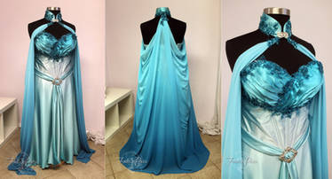 Elven Bridal Gown in Blue and Aqua