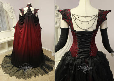 Crimson Moon Dragon Gown (back view)