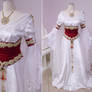 White and Crimson Medieval Gown