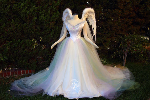 Angelic Rainbow Bridal Gown and Wings