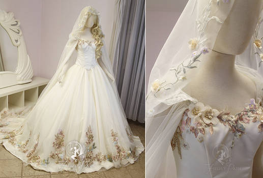Floral Princess Bridal Gown and Cape