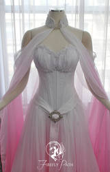 Pink White Elven Bridal Gown Details