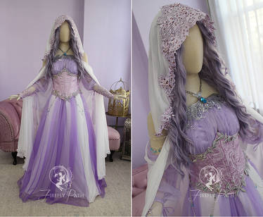 Lavender Fantasy Bridal Gown with Cape