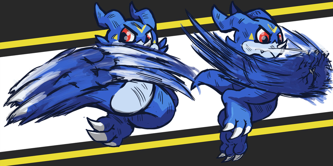 Buff Veemon Veemon Forward / Back air by runde on DeviantArt
